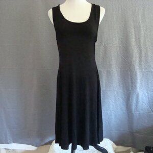 NWT Sleeveless Scoop Neck Racerback Fit & Flare Dress Black Sz L